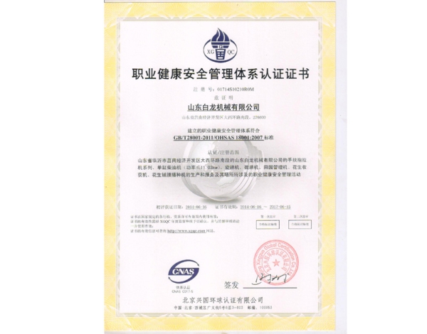 職業(yè)健康安全管理體系認(rèn)證